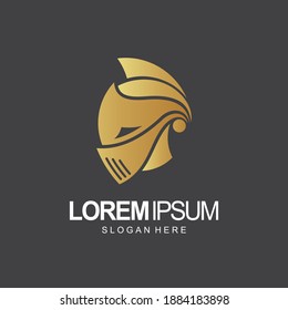spartan logo design with flat brown color style