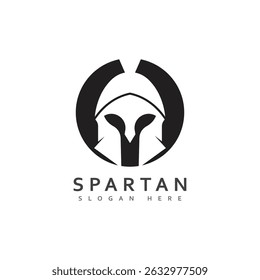 Diseño de logotipo espartano Logotipo creativo simple espartano Logotipo negro espartano Vector