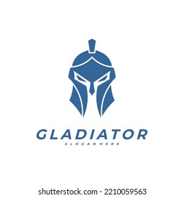 Spartan logo design template ,Helmet logo design concept ,Vector illustration