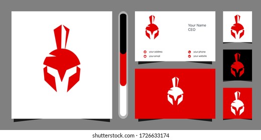 spartan logo design vector and business card logo