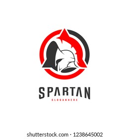 Spartan Logo design vector illustration . Spartan Helmet Logo template. Modern professional logo set for a sport team