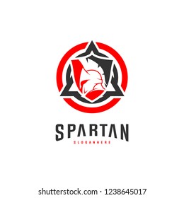Spartan Logo design vector illustration . Spartan Helmet Logo template. Modern professional logo set for a sport team