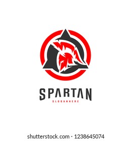 Spartan Logo design vector illustration . Spartan Helmet Logo template. Modern professional logo set for a sport team