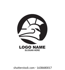 Spartan Logo design vector illustration . Spartan Helmet Logo template. Modern professional logo for a sport team.
