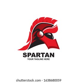 Spartan Logo design vector illustration . Spartan Helmet Logo template. Modern professional logo for a sport team.
