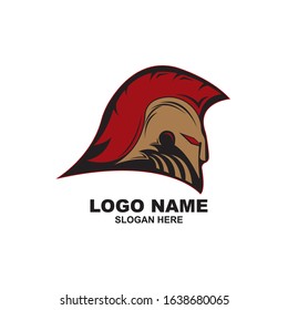 Spartan Logo design vector illustration . Spartan Helmet Logo template. Modern professional logo for a sport team.
