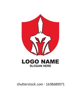 Spartan Logo design vector illustration . Spartan Helmet Logo template. Modern professional logo for a sport team.

