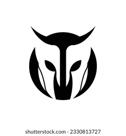 Spartan Logo Design, Vector VIking Guardian Fighter, Simple Greek Warrior Helmet