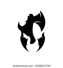 Diseño de logotipo espartano, luchador de VIking Guardian vector, casco de guerrero griego simple
