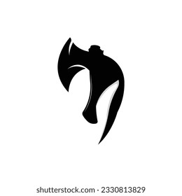 Spartan Logo Design, Vector VIking Guardian Fighter, Simple Greek Warrior Helmet