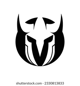 Spartan Logo Design, Vector VIking Guardian Fighter, Simple Greek Warrior Helmet