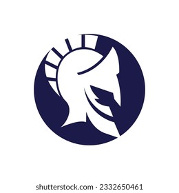 Spartan Logo Design, Vector VIking Guardian Fighter, Simple Greek Warrior Helmet