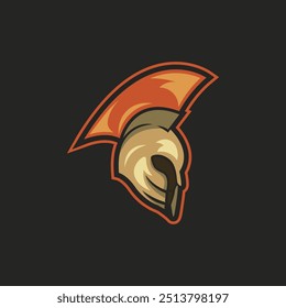 O logotipo da Spartan exibe a ilustração do mascote, para equipe, equipe de jogos.