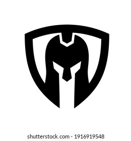 Spartan Logo Spartan Helmet and Shield Black Symbol