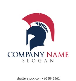 Spartan logo. Helmet of warrior logo vector.