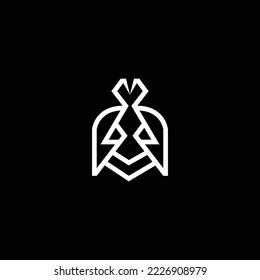 Plantilla de diseño de icono de logotipo espartano vector plano