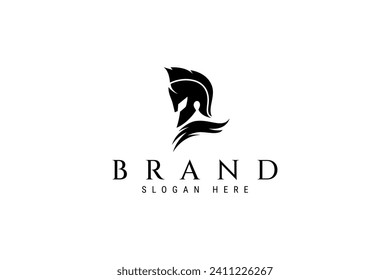 spartan logo icon design template flat black vector