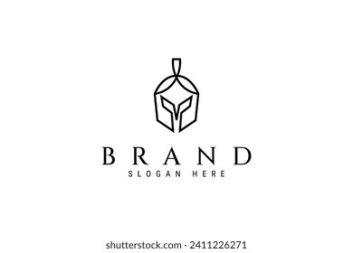 spartan logo icon design template outline linear style concept illustration