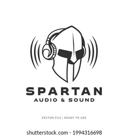 Spartan logo icon designs vector. Vintage antique sparta warrior vector design, gladiators, spartan warriors, spartan warrior helmet, sound logo, audio logo, greek helmet