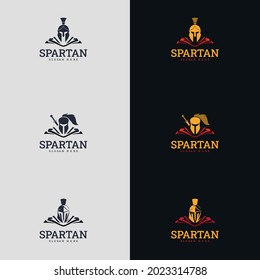 spartan logo icon designs vector. suitable for company logo, print, digital, icon, apps, and other marketing material purpose. spartan logo set