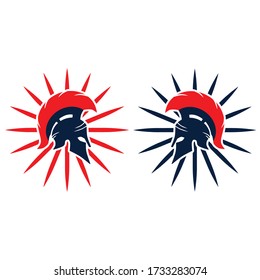 Spartan logo illustration isolated on white background.