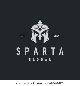 Logotipo Spartan Silhueta Guerreiro Cavaleiro Soldado Grego, Simples Minimalista Elegante Produto Marca Design