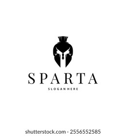 Spartan Logo Silhouette Warrior Knight Soldier Greek, Simple Minimalist Elegant Product Brand Design
