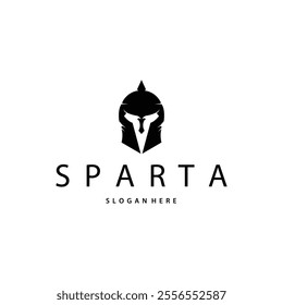 Spartan Logo Silhouette Warrior Knight Soldier Greek, Simple Minimalist Elegant Product Brand Design
