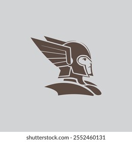 logotipo spartan, simples e limpo com design de modelo de vetor
