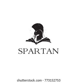 Plantilla de logo espartano gráfico de icono vectorial grunge