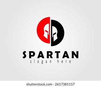 spartan logo vector logo design concept a half helmet icon for business and company