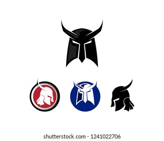 spartan logo and vector design helmet and head