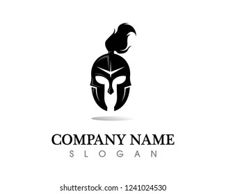 spartan logo and vector design helmet and head