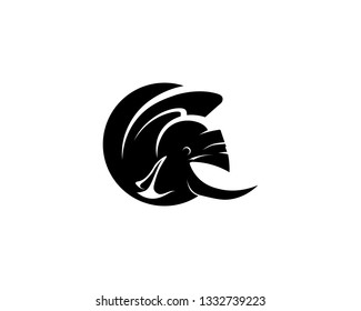 spartan logo and vector design helmet and head