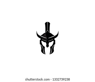spartan logo and vector design helmet and head