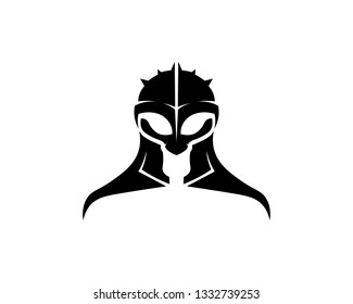 spartan logo and vector design helmet and head