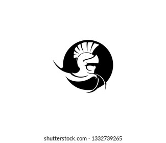 spartan logo and vector design helmet and head
