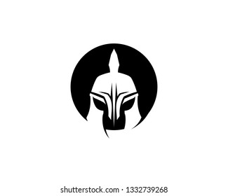 spartan logo and vector design helmet and head