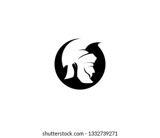 spartan logo and vector design helmet and head