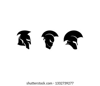 spartan logo and vector design helmet and head
