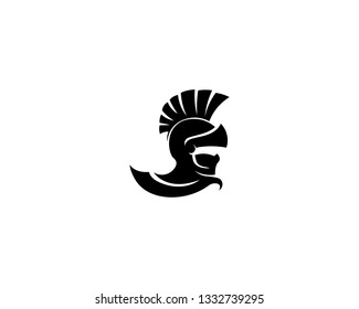 spartan logo and vector design helmet and head