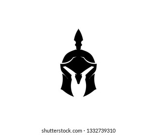 spartan logo and vector design helmet and head