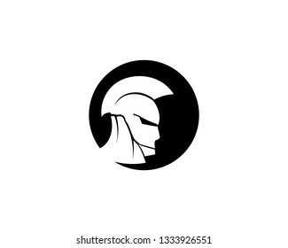 spartan logo and vector design helmet and head