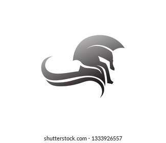 spartan logo and vector design helmet and head