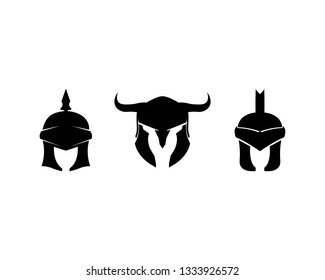 spartan logo and vector design helmet and head