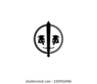 spartan logo and vector design helmet and head