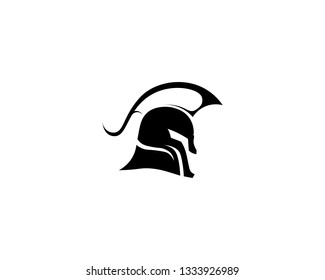 spartan logo and vector design helmet and head
