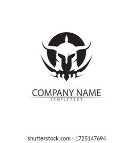 spartan logo and vector design helmet and head
