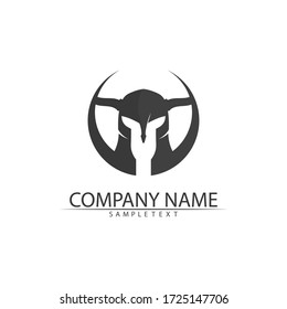 spartan logo and vector design helmet and head
