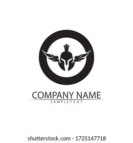 casco y cabeza de diseño de vectores y logotipo espartano
